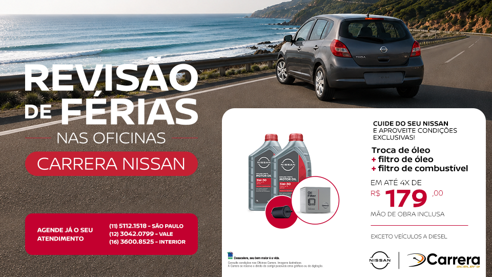 TROCA DE ÓLEO + FILTRO DE ÓLEO + FILTRO DE COMBUSTÍVEL