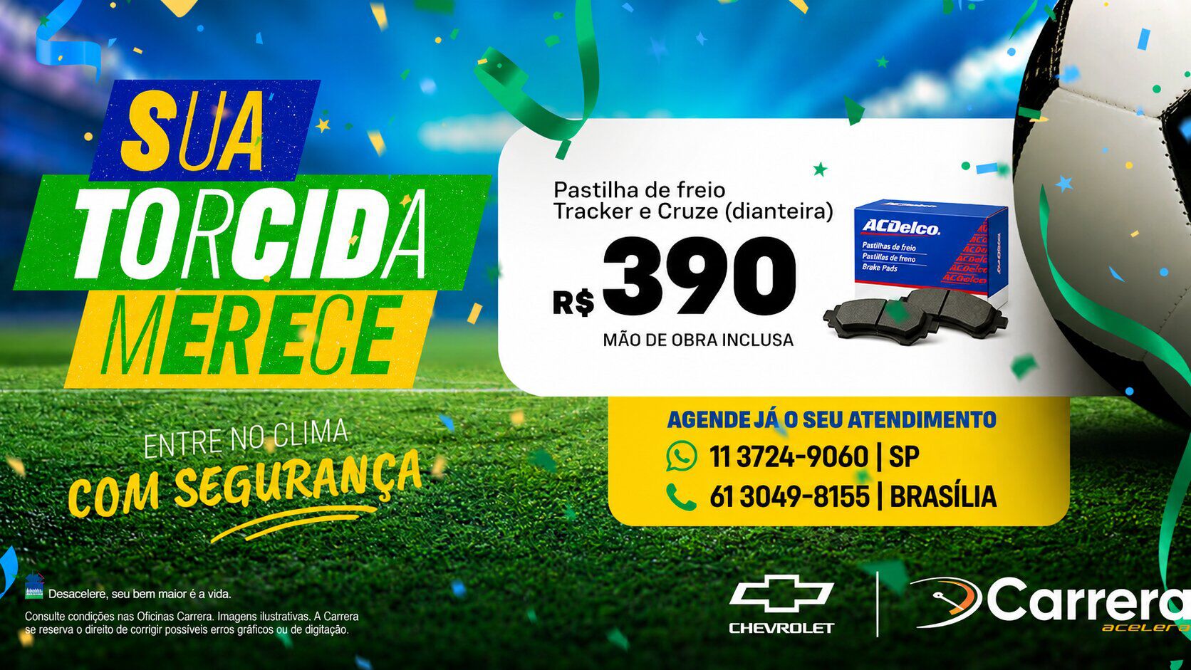 PASTILHAS DE FREIO DIANTEIRAS ACDELCO PARA TRACKER E CRUZE COM MÃO DE OBRA INCLUSA.