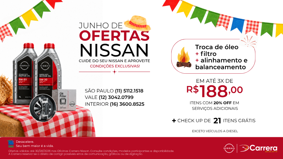 TROCA DE ÓLEO + FILTRO + ALINHAMENTO E BALANCEAMENTO