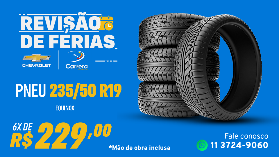 PNEU 235/50 R19 COM INSTALAÇÃO INCLUSA EM 6× DE R$ 229,00 (UNIDADE).